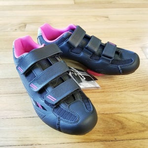 Tommaso Womens Pista 100 Cycling Road Shoes Black Hook & Loop US 10 / EU 41 New!