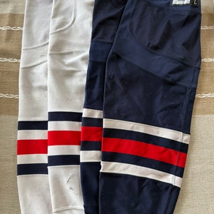 Senior XL Reebok Edge Socks Pro Stock (Used) - Blue Jackets