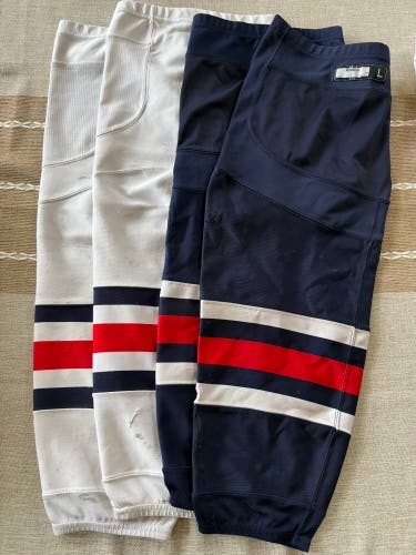 Senior XL Reebok Edge Socks Pro Stock (Used) - Blue Jackets