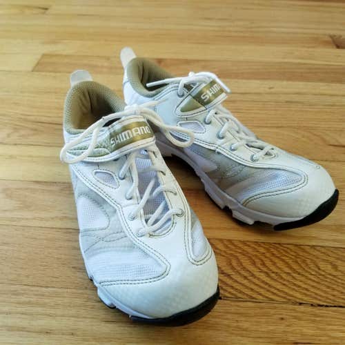 White Gold Womens SHIMANO SH-WF23 Indoor Cycling Shoe US 5.5 / EU 37