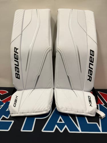 30" 2023 Bauer GSX Goalie Leg Pads (New) White/White