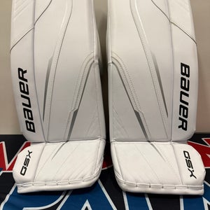 26” 2023 Bauer GSX Goalie Leg Pads (New) White/White
