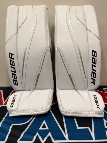 26” 2023 Bauer GSX Goalie Leg Pads (New) White/White