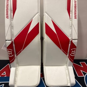 28" Junior 2024 Warrior Ritual G7 Goalie Leg Pads (New) White/Red