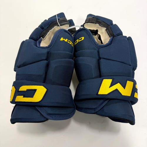 New Navy and Yellow CCM HPG43 Gloves | 15" | #A51