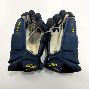 Used Navy and Yellow CCM Jetspeed FT8 Pro Gloves | 15" | A52