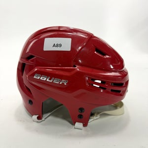 Used Red Bauer Re-akt Helmet | Medium | #A89
