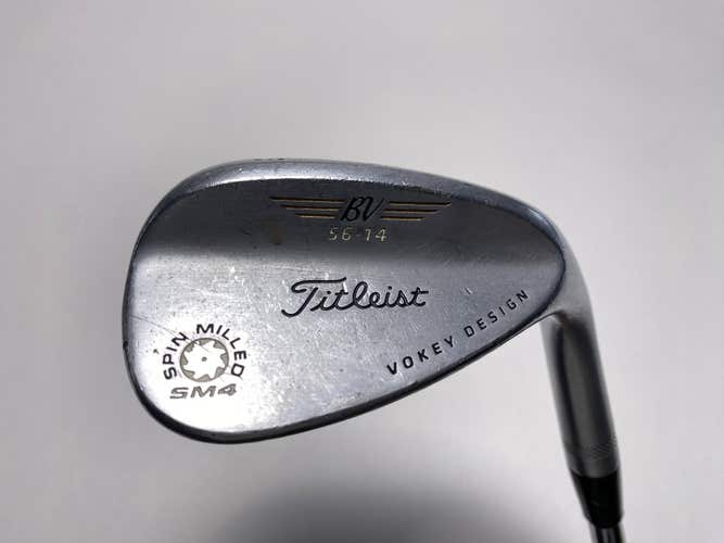 Titleist Vokey Spin Milled SM4 Chrome Wedge 56* 14 Bounce Wedge Steel Mens RH