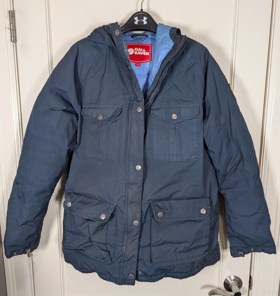 Fjallraven Greenland Down Puffer Jacket Size: M Hooded Outdoor Navy Blue