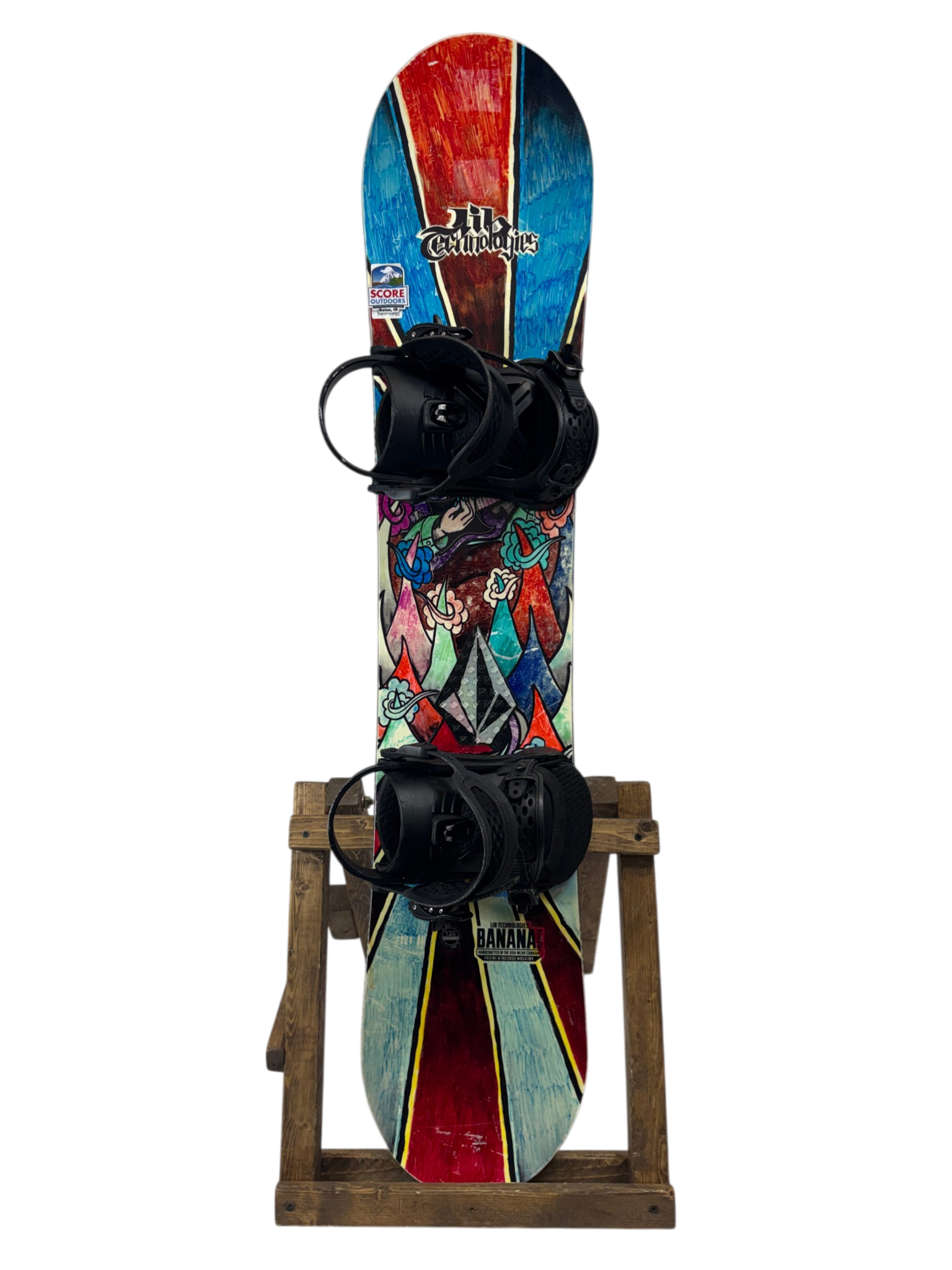 120cm Lib Tech Banana Blaster Snowboard W/ Union Cadet Pro