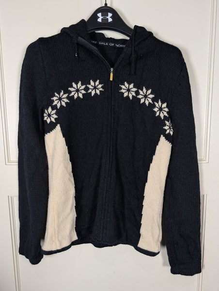 Dale of Norway Black Hooded Knit Wool Blend Jacket Size Women's S/M