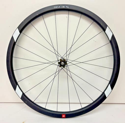 3T DISCUS C35 PRO Black Aluminum 15x100mm Thru Axle Disc 700C CX Front Wheel
