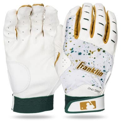 New Franklin 2ND SKINZ BB/SB Batting Gloves Green And Gold MD 11347-FRA21702F2