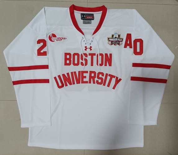 Lane Hutson Boston University White Frozen Four Jersey - 46 - READ DESCRIPTION BEFORE BUYING