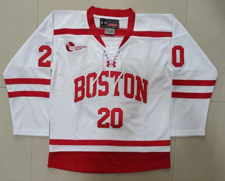 Lane Hutson Boston University Terriers White Road Jersey - 48 - READ DESCRIPTION BEFORE BUYING