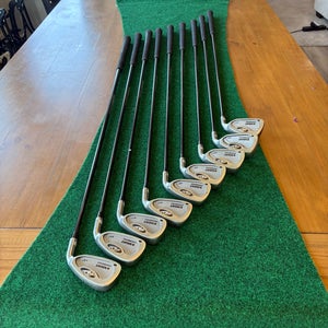 Golf Club Set: Knight Performance golf club set. 13 Clubs, 9 Irons 3-9SW, 3 Driver/Woods, Putter.