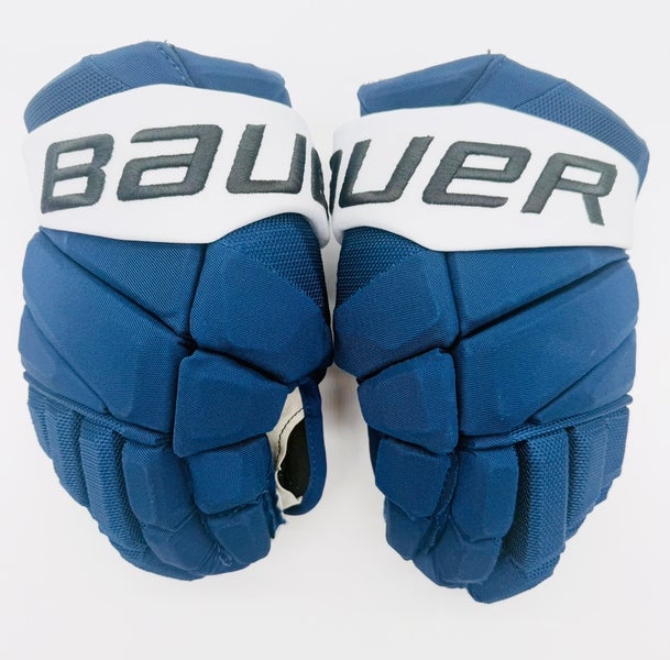 Nearly New Tampa Bay Bauer Vapor Hyperlite Hockey Gloves-13"-Grey Clarino Palms-Custom Short Cuffs