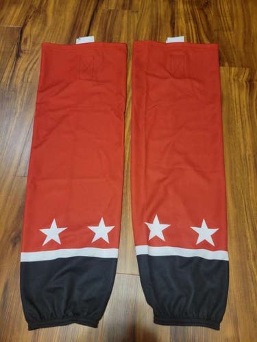 Pro Stock Edge Style Ice Hockey Socks Adult Red with Black and White New