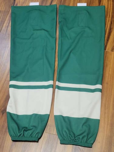 Pro Stock Edge Style Ice Hockey Socks Adult Green with Cream New
