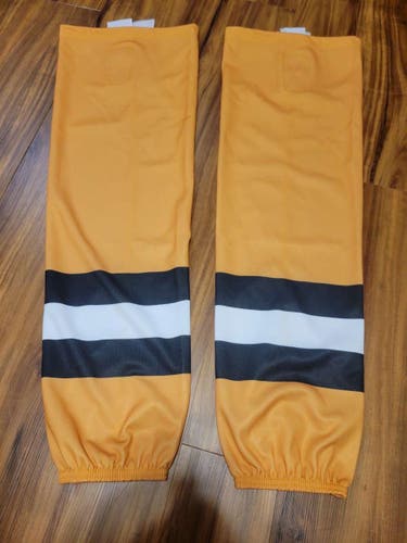 Pro Stock Edge Style Ice Hockey Socks Adult Gold with Black and White New