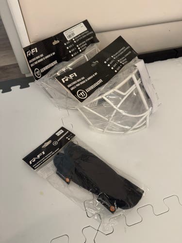 Warrior R/F1 Goalie Cat Eye Cages (2x) + Sweatband (2x) (New)