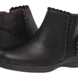 Comfortiva Fallston Boot Womens 6 Black Leather Side Zipper Ankle Bootie RHS7684