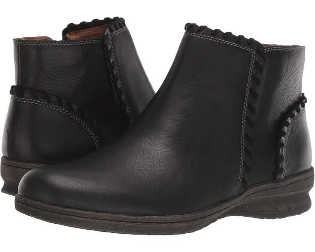 Comfortiva Fallston Boot Womens 6 Black Leather Side Zipper Ankle Bootie RHS7684