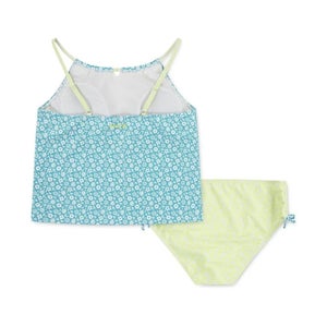 Hurley 2-Piece Swim Suit Girls 10 Turquoise Waves Floral Stretch Beach DDR2447