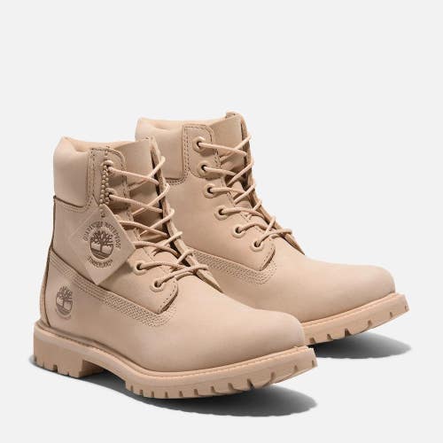 Timberland Premium TB0A2HR8EN7 Womens 5.5 Beige Leather Waterproof Boots SHOP101