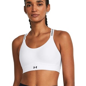Under Armour Infinity 2.0 Sports Bra Womens Medium White Crossback Strap DDR2410