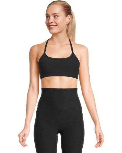 Beyond Yoga Spacedye Sports Bra Womens Medium Black Slim Racerback Strap DDR2717