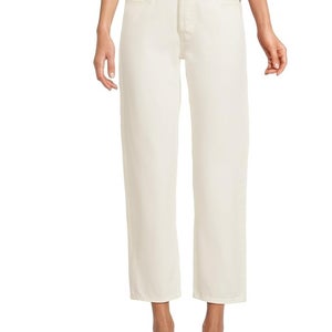 Levi's Premium Wedgie Jeans Women 26x28 White Denim Straight Leg Cropped DDR2909