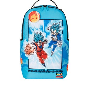 Sprayground Dragon Ball Z Super Saiyan Blue Goku and Vegeta Multi Backpack SPR5