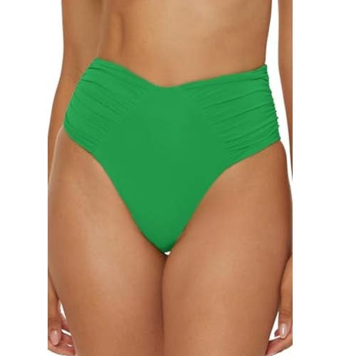 Becca Color Code Bikini Bottom Women's Medium Emerald Ashlyn French Cut DDR2526