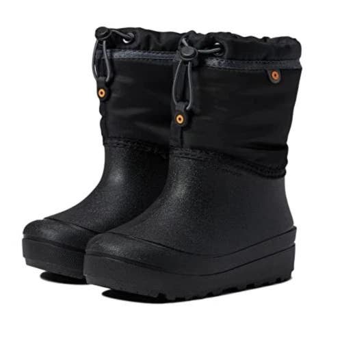 Bogs Snow Shell Kids US 3 Black Fleece Lined Waterproof Winter Boots RHS7663