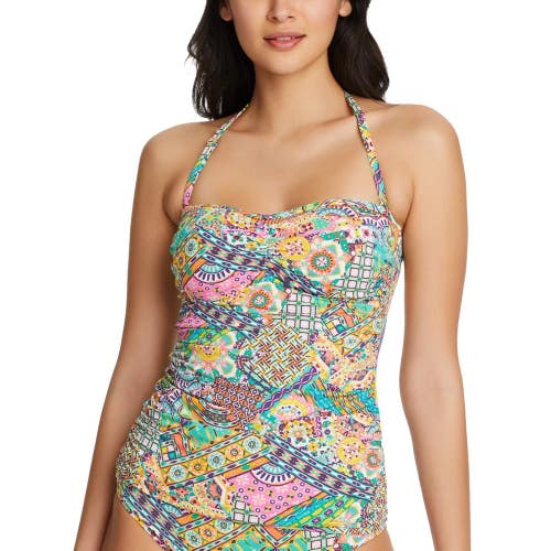 Bleu by Rod Beattie Seriously Sunny Tankini Top Women's 6 Multi Printed DDR2449