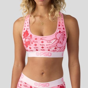 PSD Looney Tunes Lola Lux Sports Bra Womens Medium Pink Racerback Active DDR2906