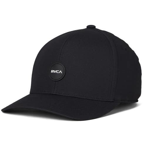 RVCA Seasons Flexfit AVYHA00478-BLK Hat Men's L/XL Black Curved Brim Cap DDR2908