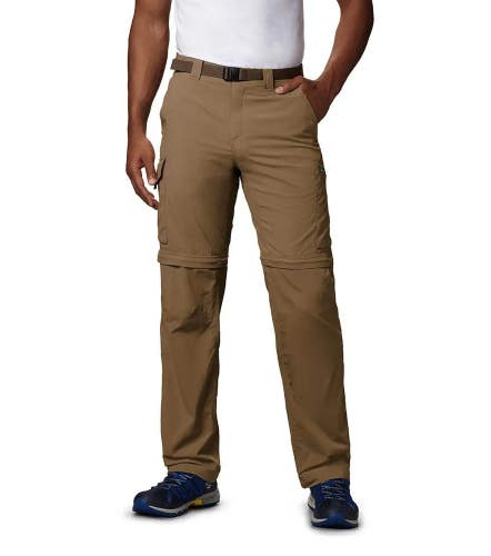 Columbia Silver Ridge Pants Men 36X30 Brown Omni-Shade Convertible Hiking KFC487