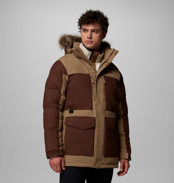 Columbia Marquam Peak Fusion II Jacket Men's 2XL Brown Hooded Parka KFC407