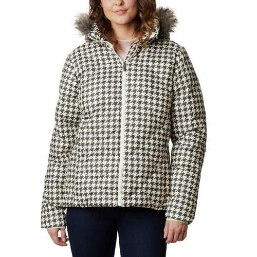 Columbia ICY Heights II Down Jacket Women's 2XL White Hooded Full Zip KFC478