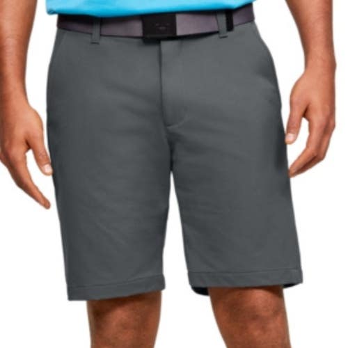 Under Armour Golf Shorts Men's 32 Gray 10" 4-Way Stretch Flat-Front DDR2522