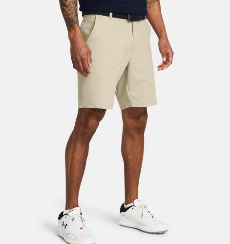 Under Armour Matchplay Tech Taper Shorts Men's 33 Khaki Base Golf Chino KFC524