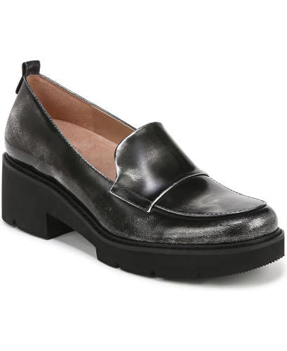 Naturalizer Darry Loafer Women US 9 Black Leather Lug Sole Slip On Shoes RHS7707