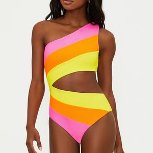 Beach Riot Joyce Swimsuit Women's M Soleil Colorblock Cutout One-Piece DDR2881