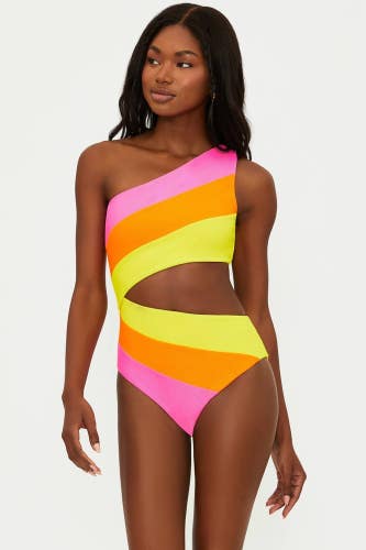 Beach Riot Joyce Swimsuit Women's M Soleil Colorblock Cutout One-Piece DDR2881