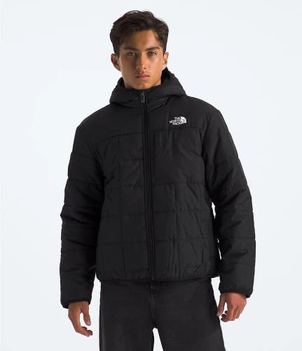 The North Face Shasta Jacket Boy Medium Black Reversible Full Zip Hooded DDR3192