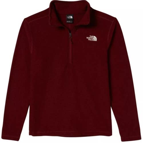 The North Face Textured Cap Rock Sweatshirt Mens Small Red Fleece 1/4 Zip KFC497