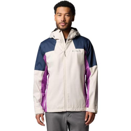 Columbia Inner Limits III Rain Jacket Men's L Stone Omni-Tech Waterproof KFC356