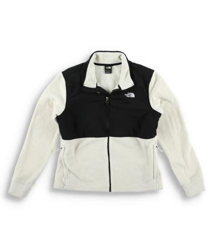 The North Face Tundra Jacket Women's Small White Black Fleece Full Zip KFC409